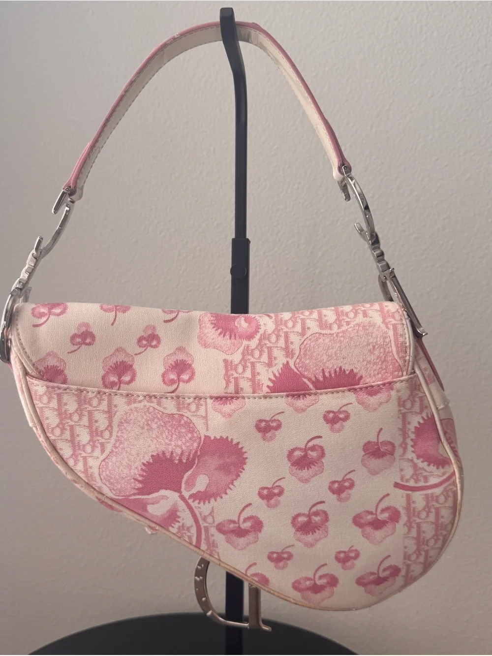 Vintage authentic Christian Dior 2004 PinkGirly Diorissimo Saddle Bag